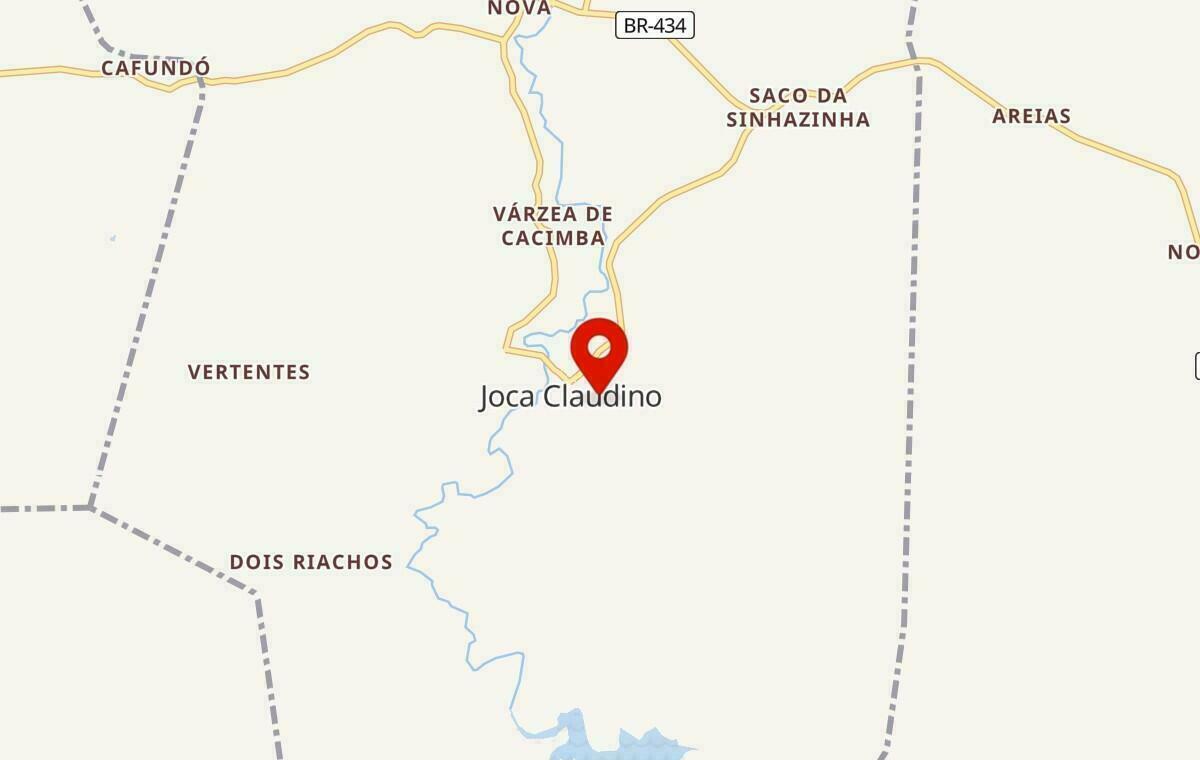 Mapa de Joca Claudino na Paraíba