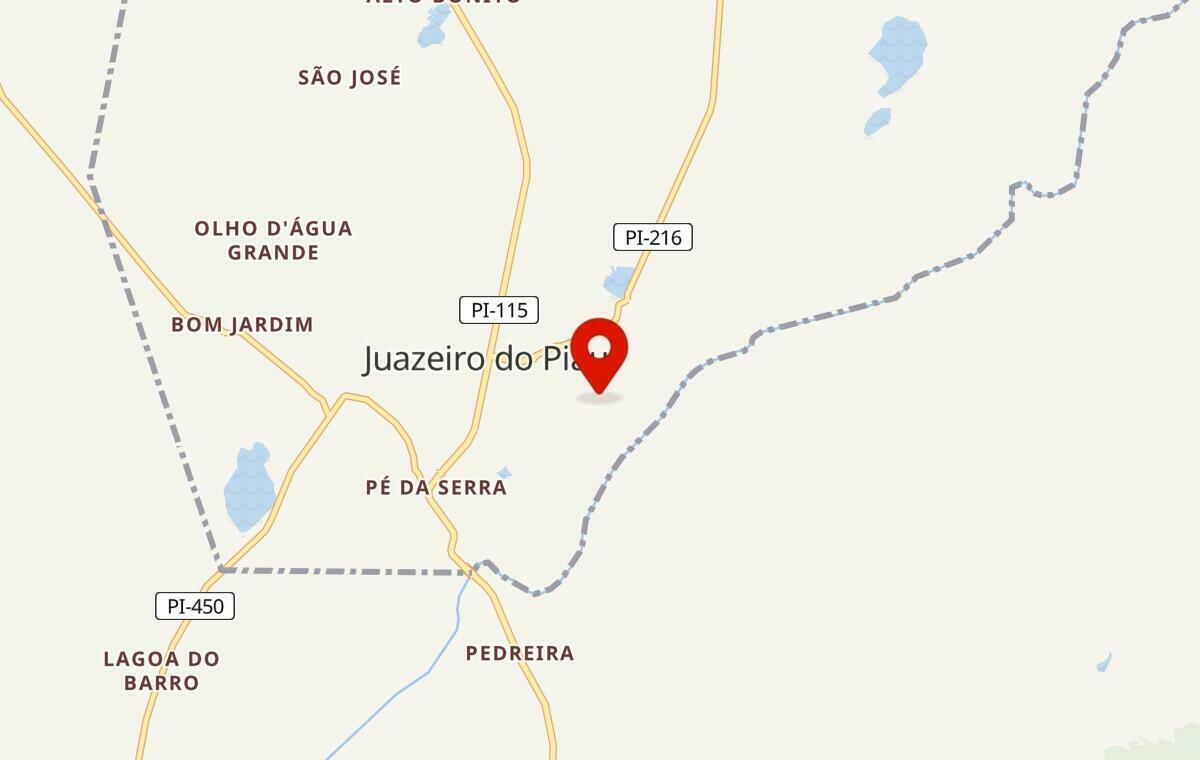 Mapa de Juazeiro do Piauí no Piauí