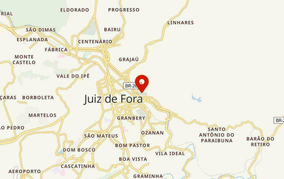 Mapa de Juiz de Fora em Minas Gerais
