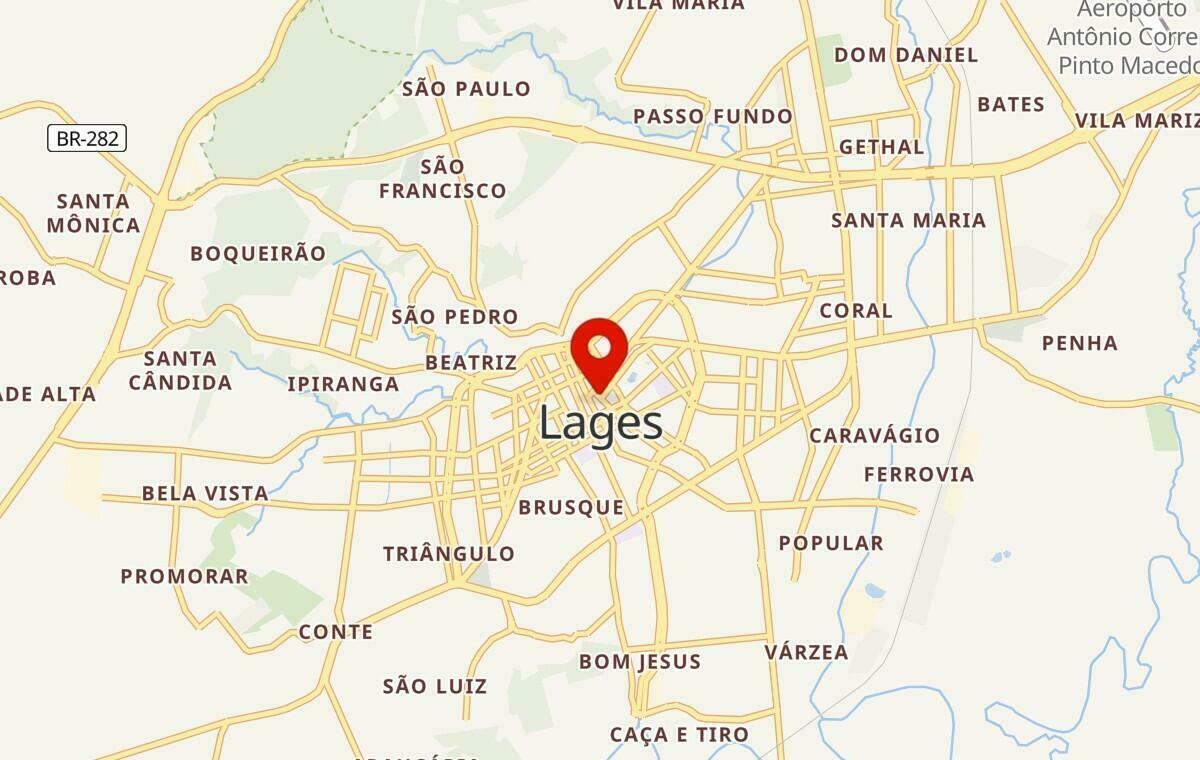 Mapa de Lages em Santa Catarina