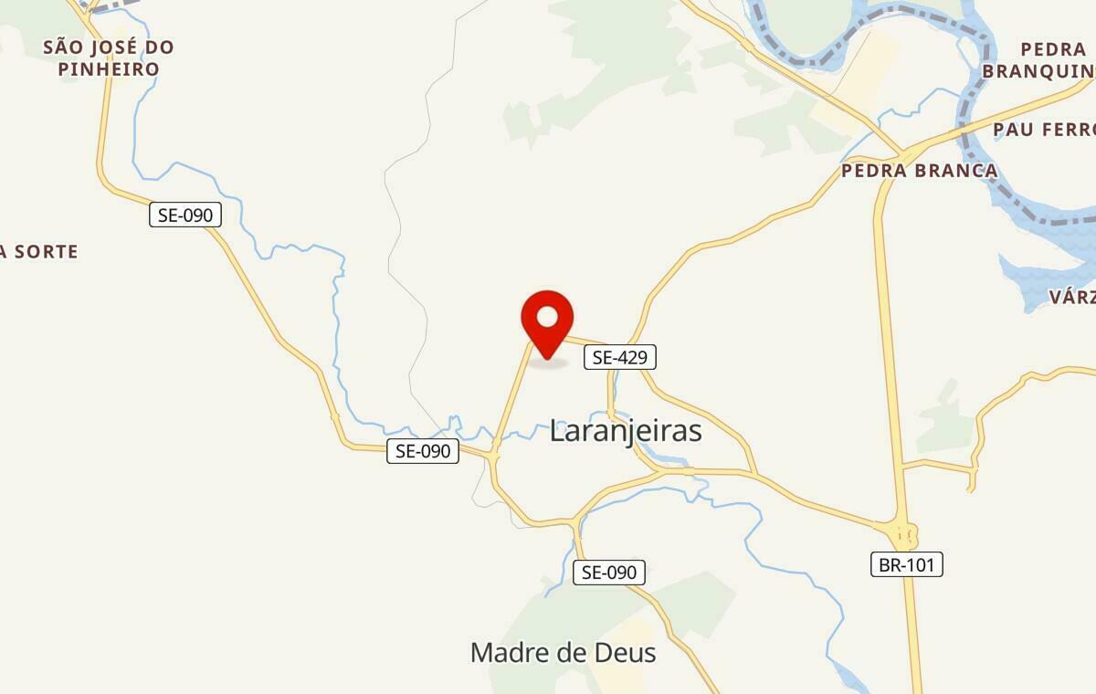 Mapa de Laranjeiras em Sergipe