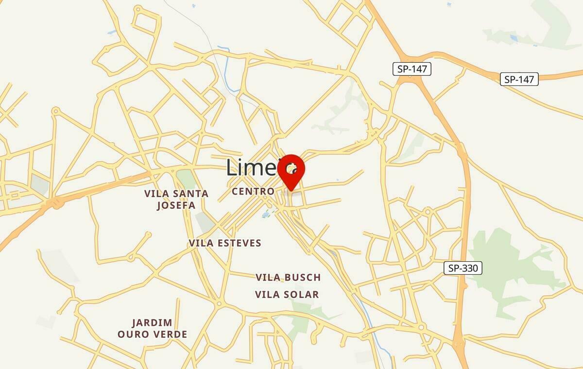 Mapa de Limeira em São Paulo