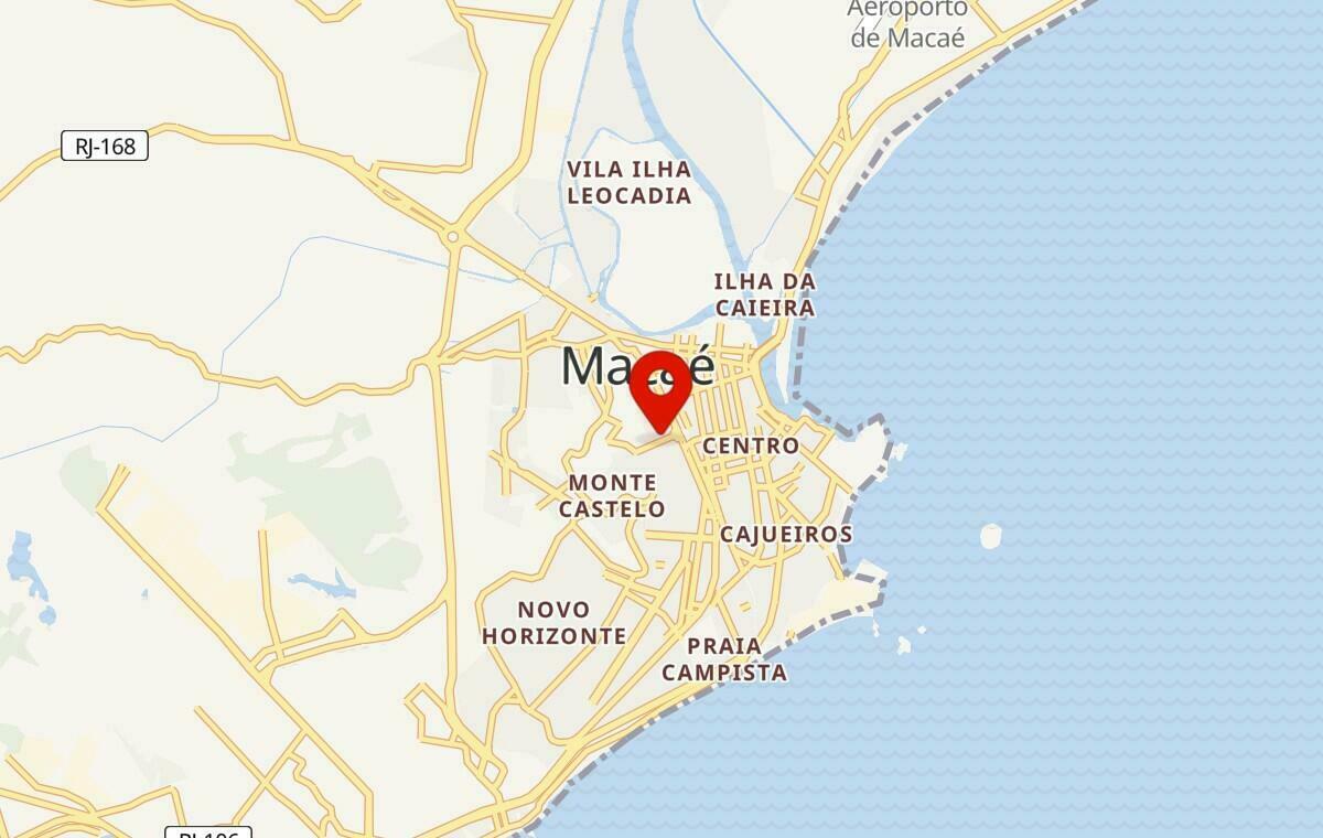 Mapa de Macaé no Rio de Janeiro
