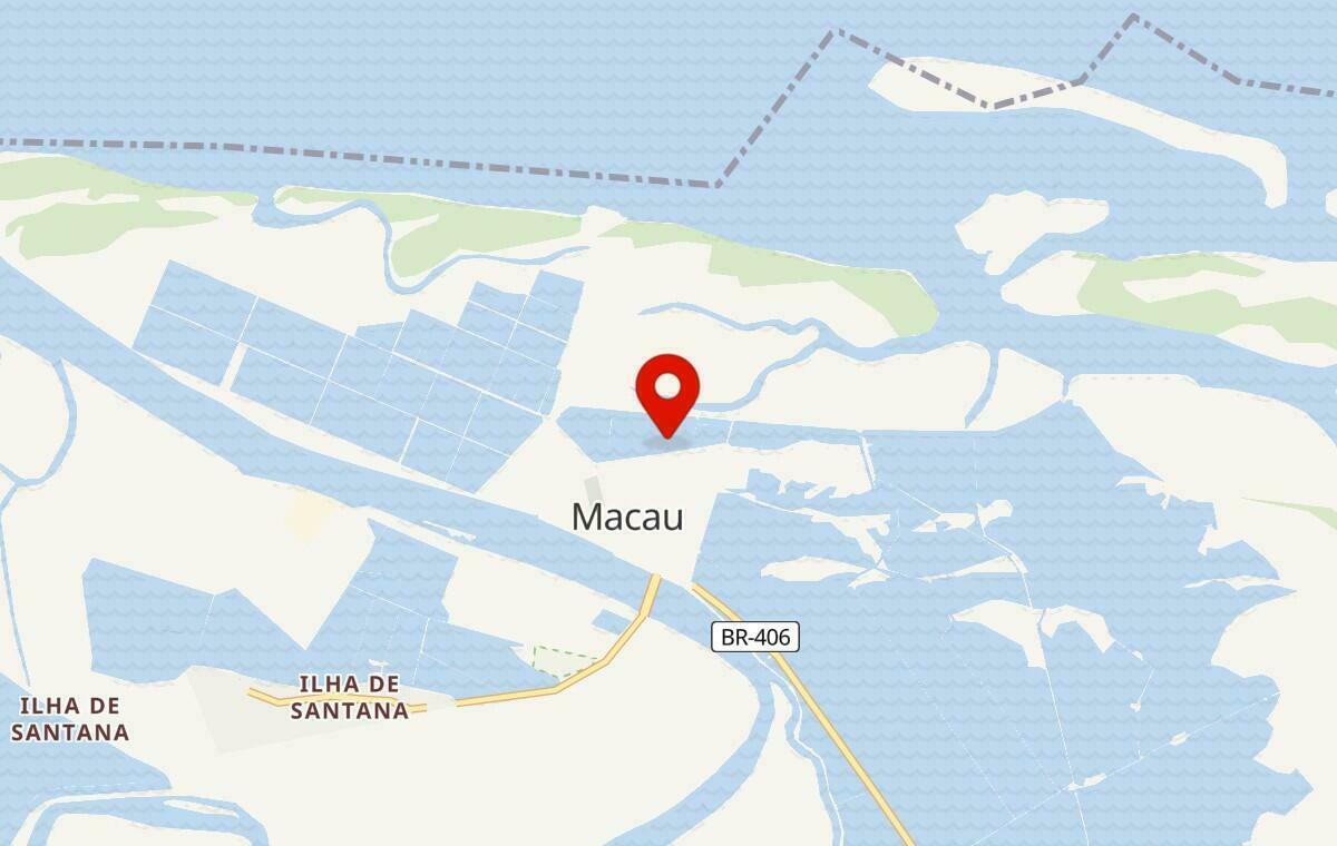 Mapa de Macau no Rio Grande do Norte