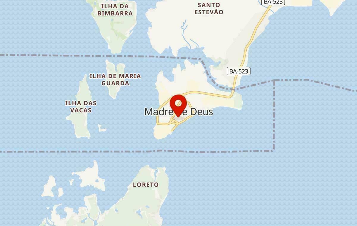Mapa de Madre de Deus na Bahia