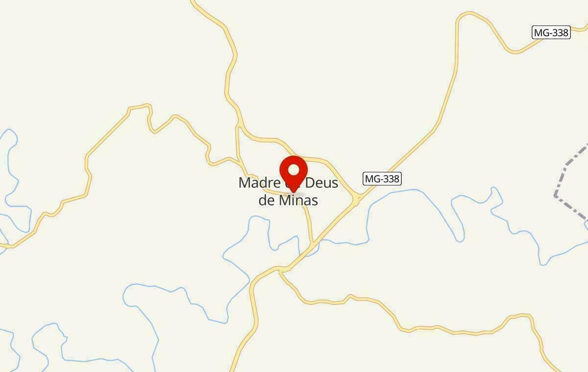 Mapa de Madre de Deus de Minas em Minas Gerais