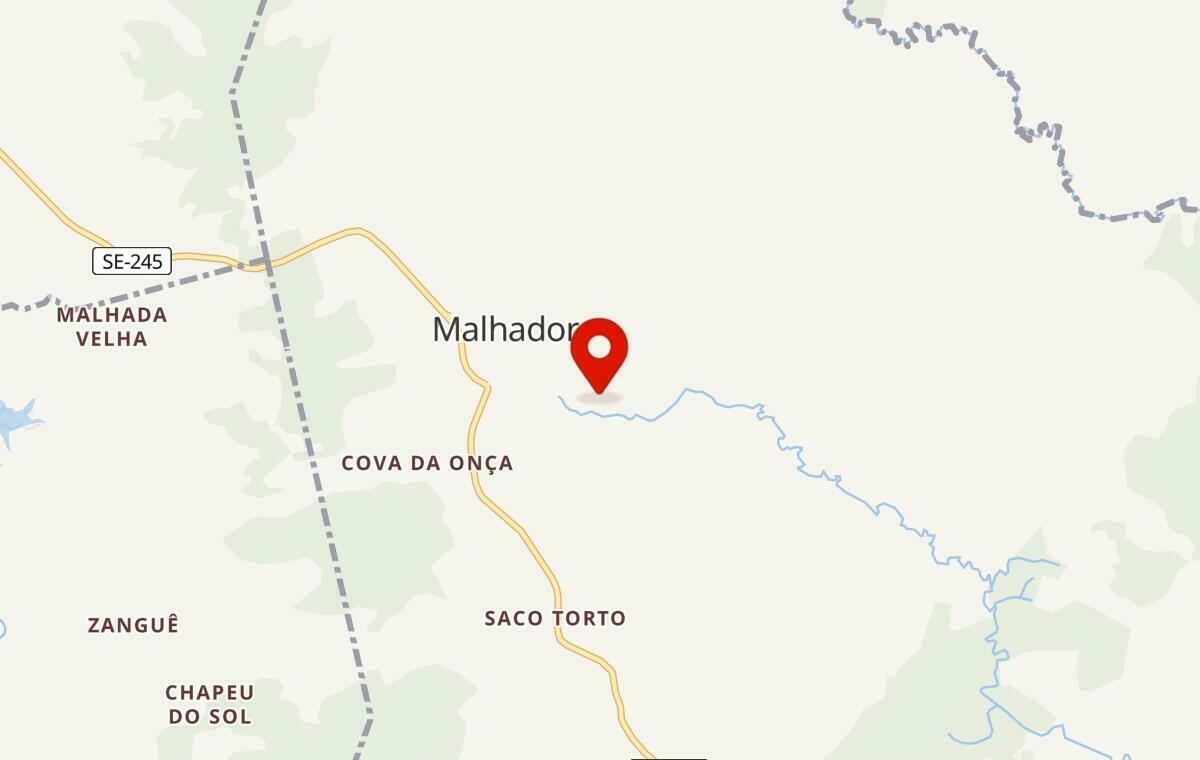 Mapa de Malhador em Sergipe