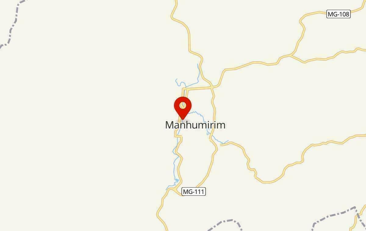 Mapa de Manhumirim em Minas Gerais
