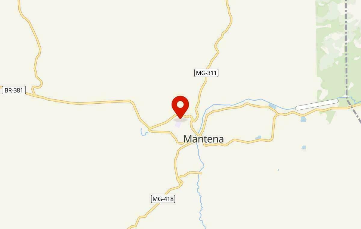 Mapa de Mantena em Minas Gerais