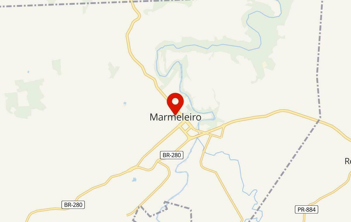 Mapa de Marmeleiro no Paraná