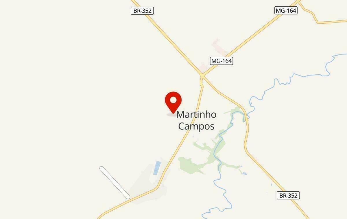 Mapa de Martinho Campos em Minas Gerais