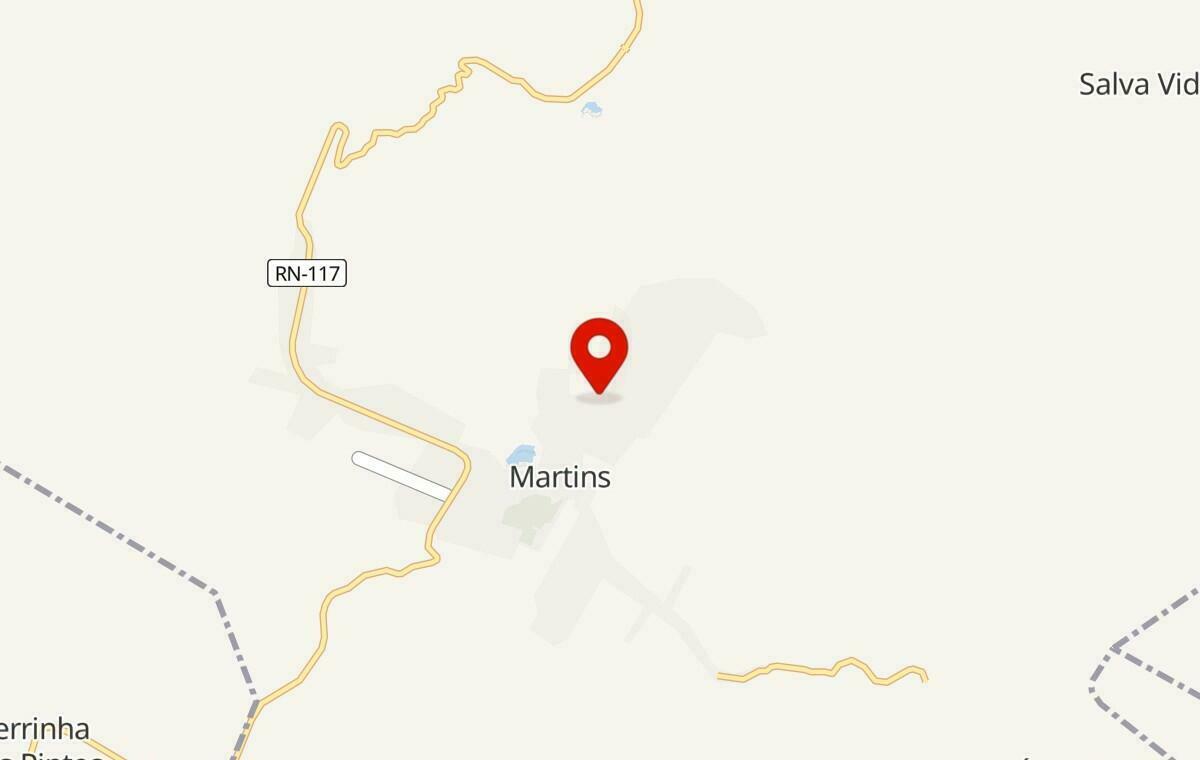 Mapa de Martins no Rio Grande do Norte
