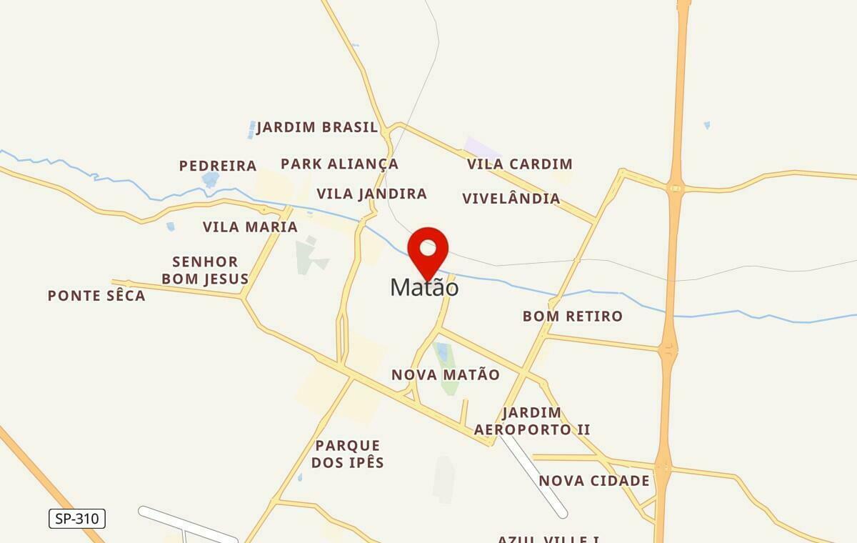 Mapa de Matão em São Paulo