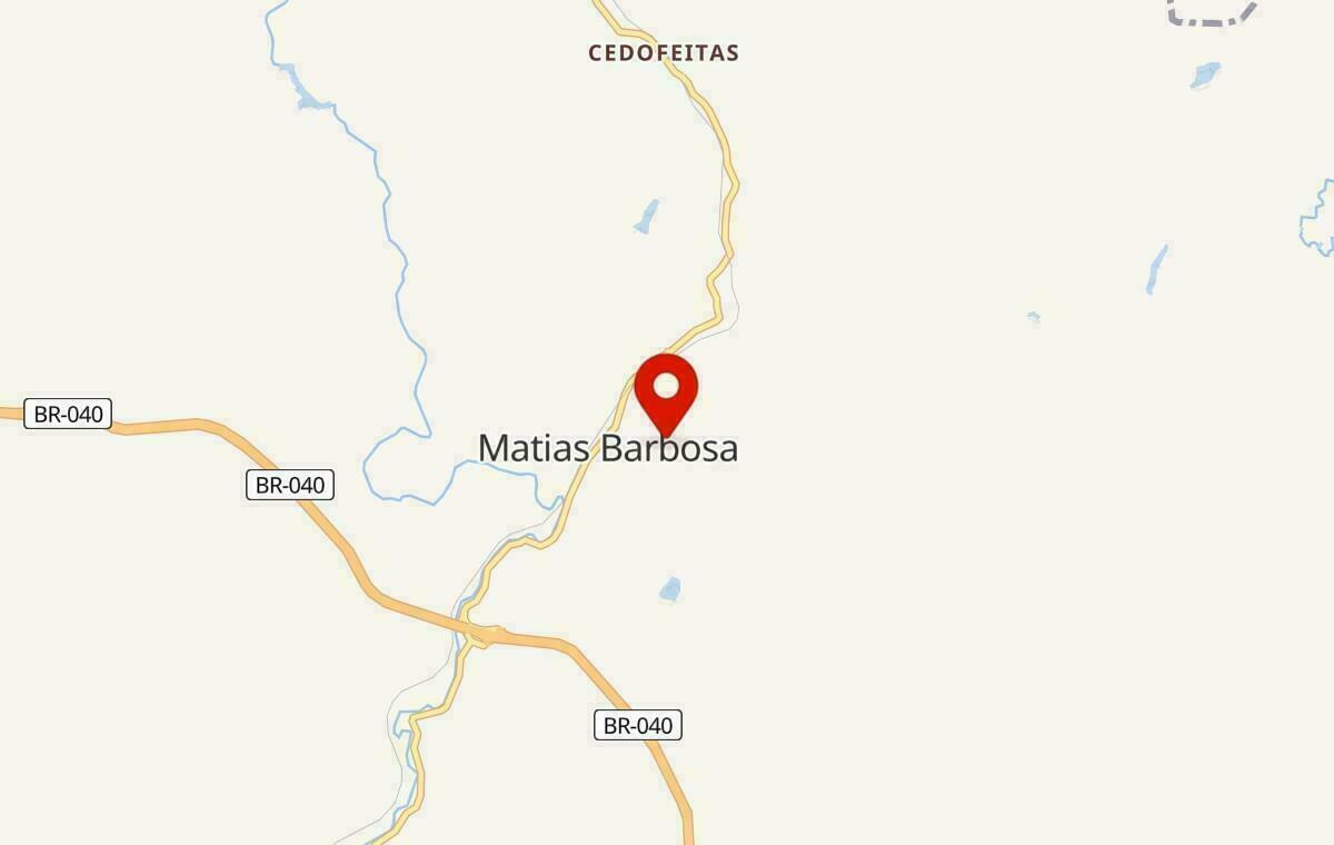 Mapa de Matias Barbosa em Minas Gerais