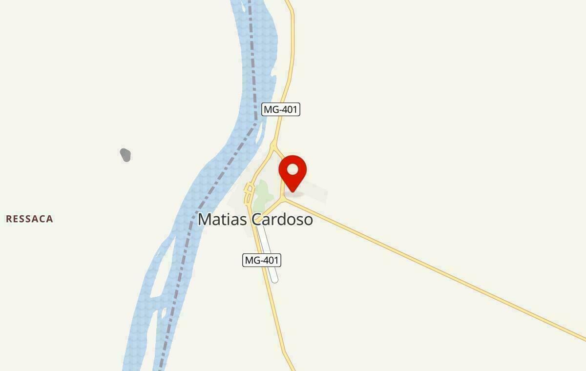 Mapa de Matias Cardoso em Minas Gerais