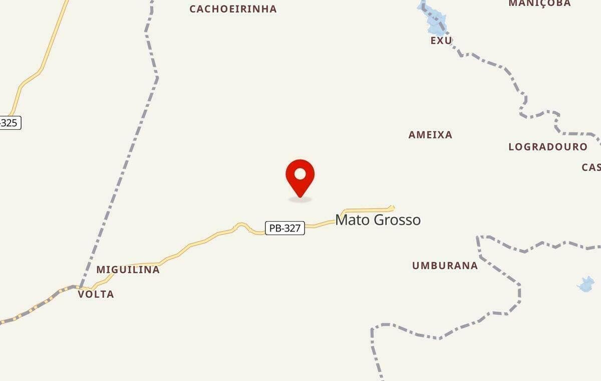 Mapa de Mato Grosso na Paraíba