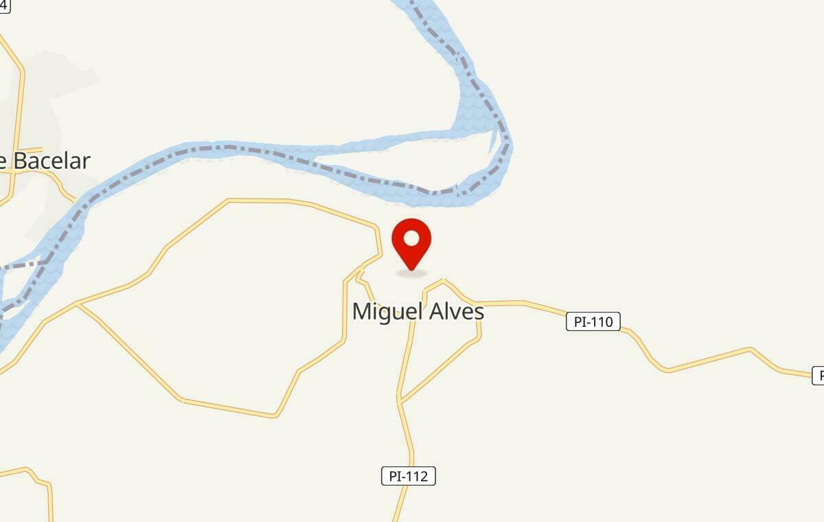 Mapa de Miguel Alves no Piauí