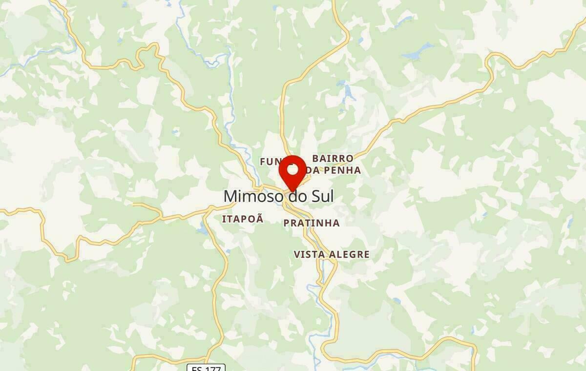 Mapa de Mimoso do Sul no Espírito Santo