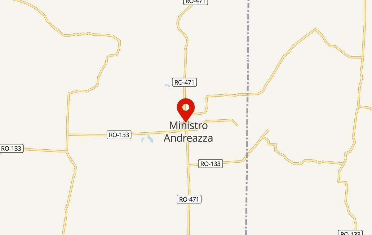 Mapa de Ministro Andreazza em Rondônia