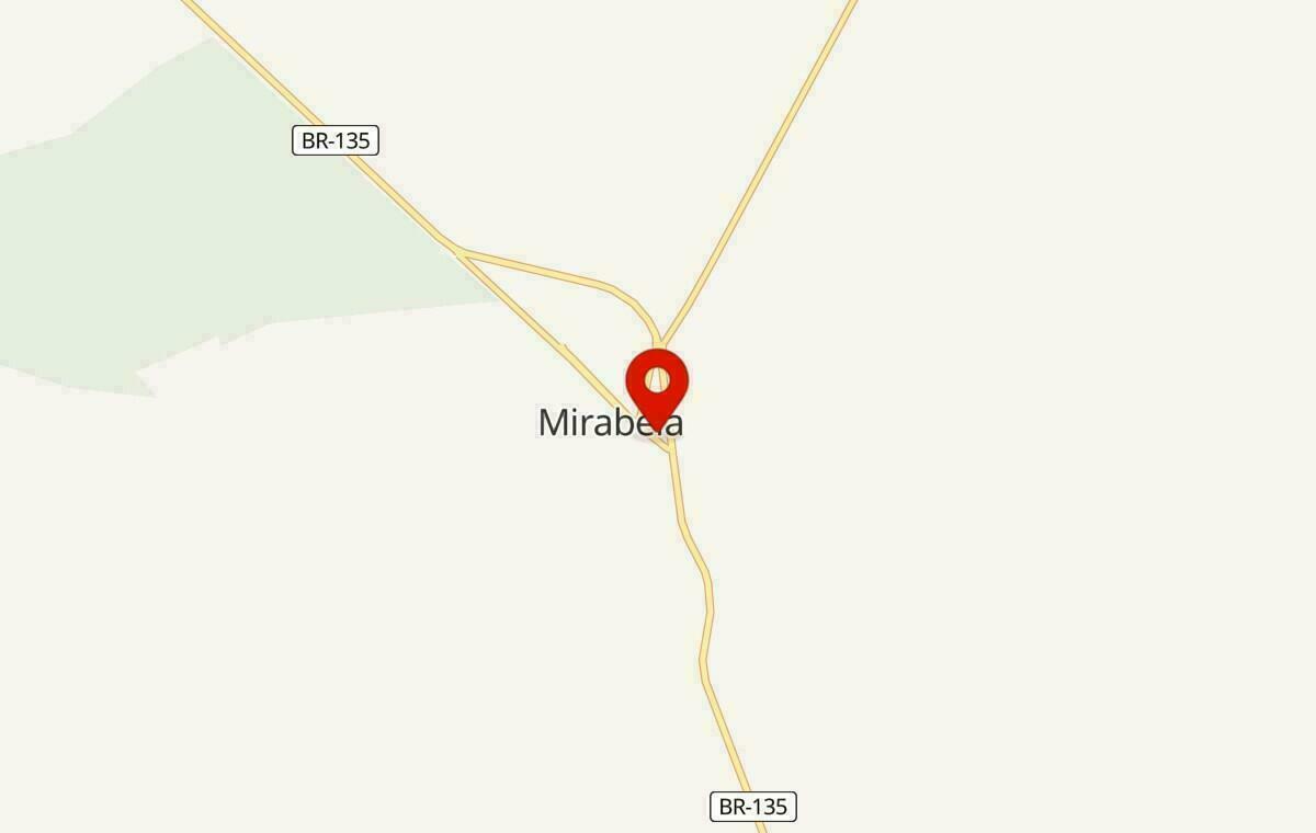Mapa de Mirabela em Minas Gerais