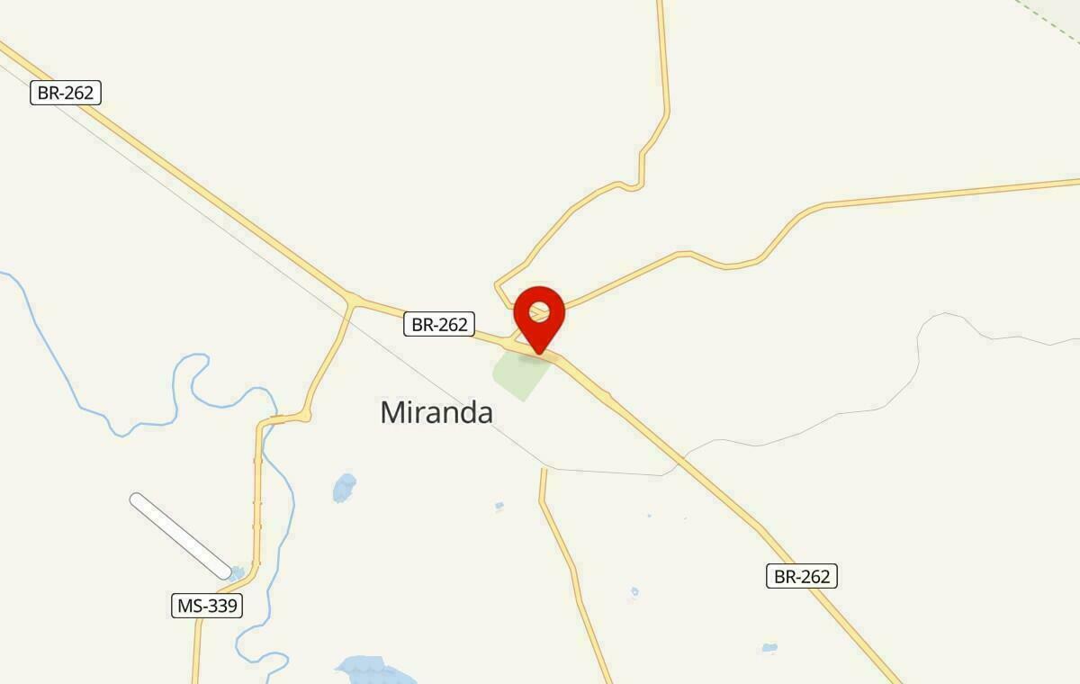 Mapa de Miranda no Mato Grosso do Sul