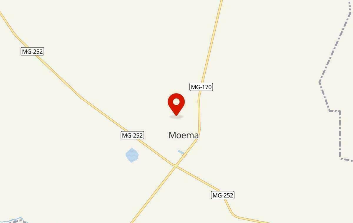 Mapa de Moema em Minas Gerais