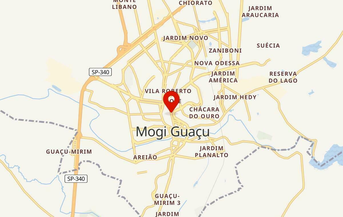 Mapa de Mogi Guaçu em São Paulo
