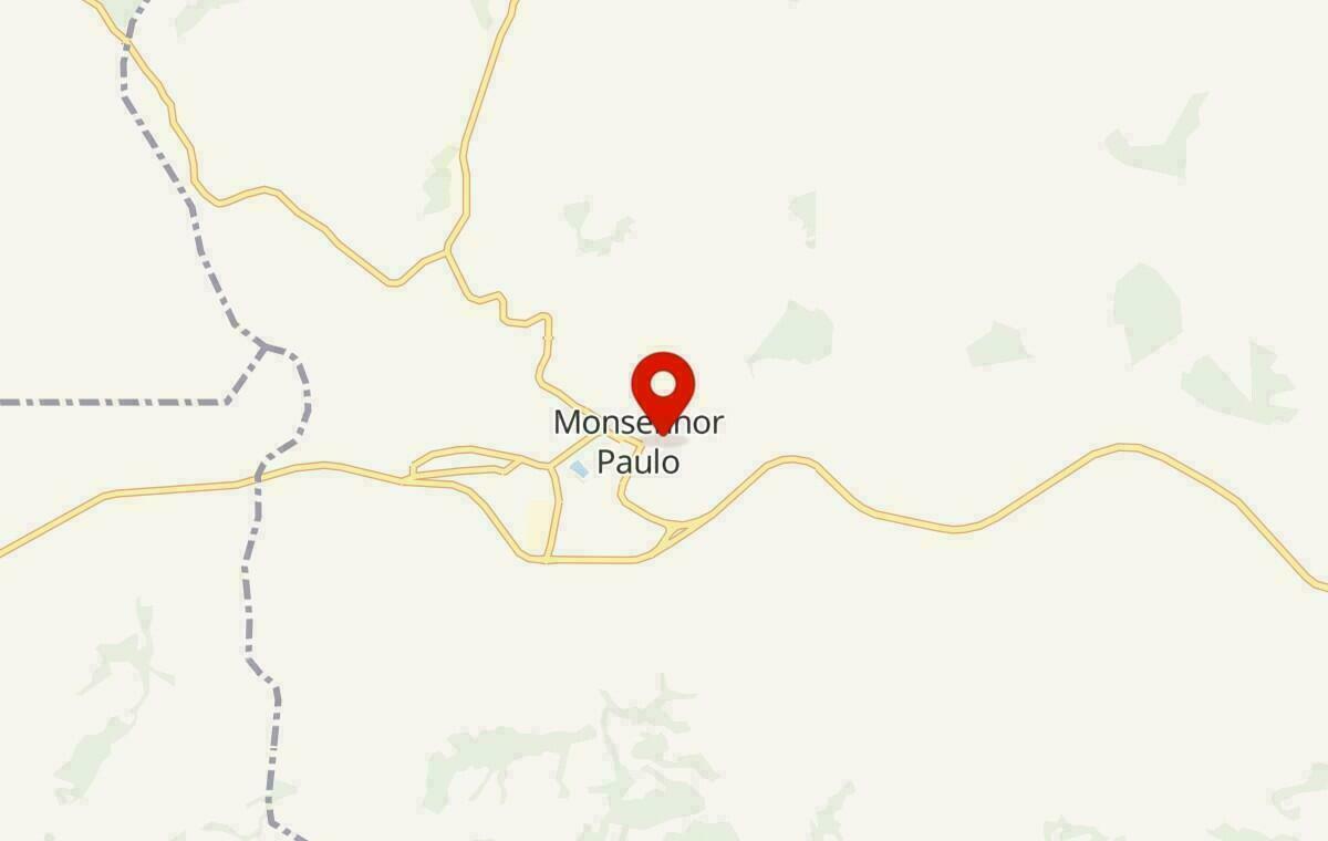 Mapa de Monsenhor Paulo em Minas Gerais