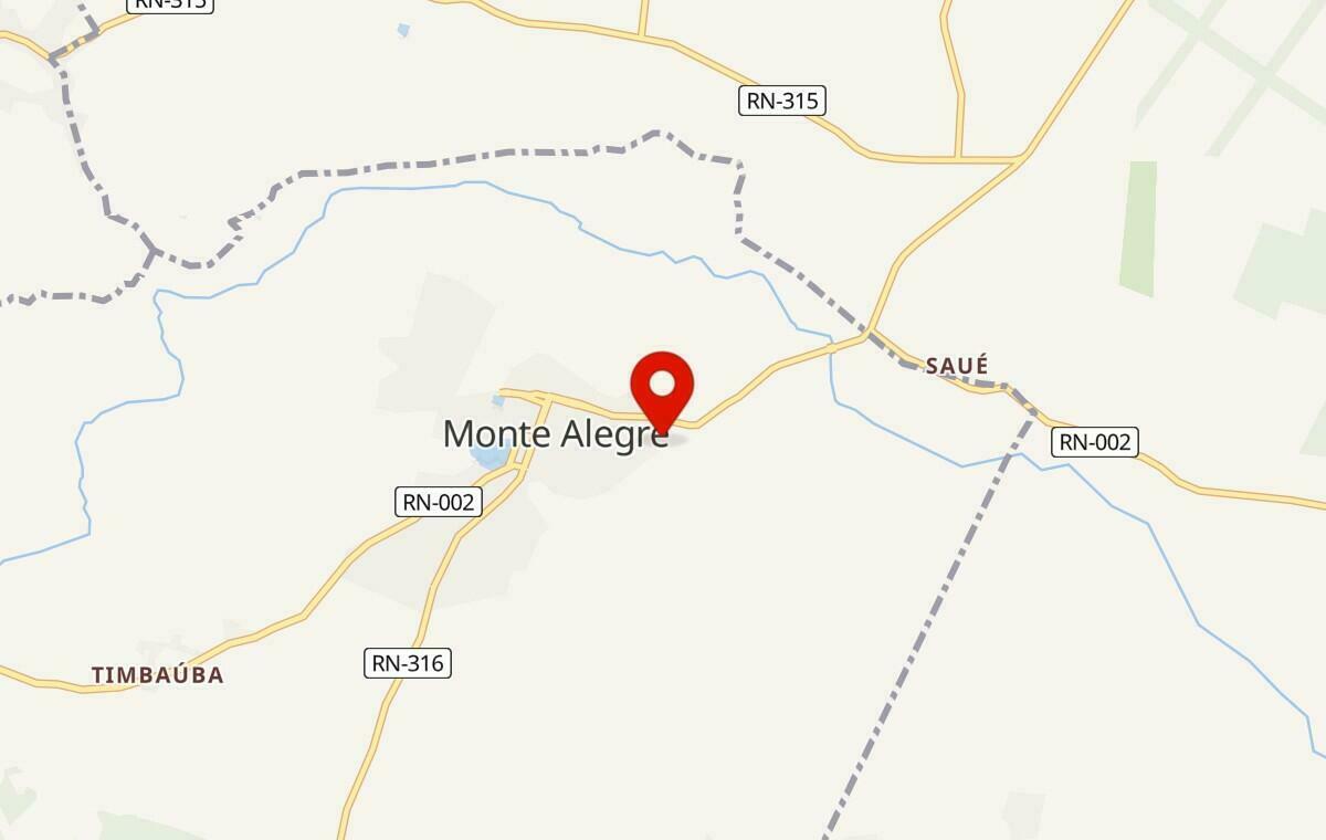 Mapa de Monte Alegre no Rio Grande do Norte