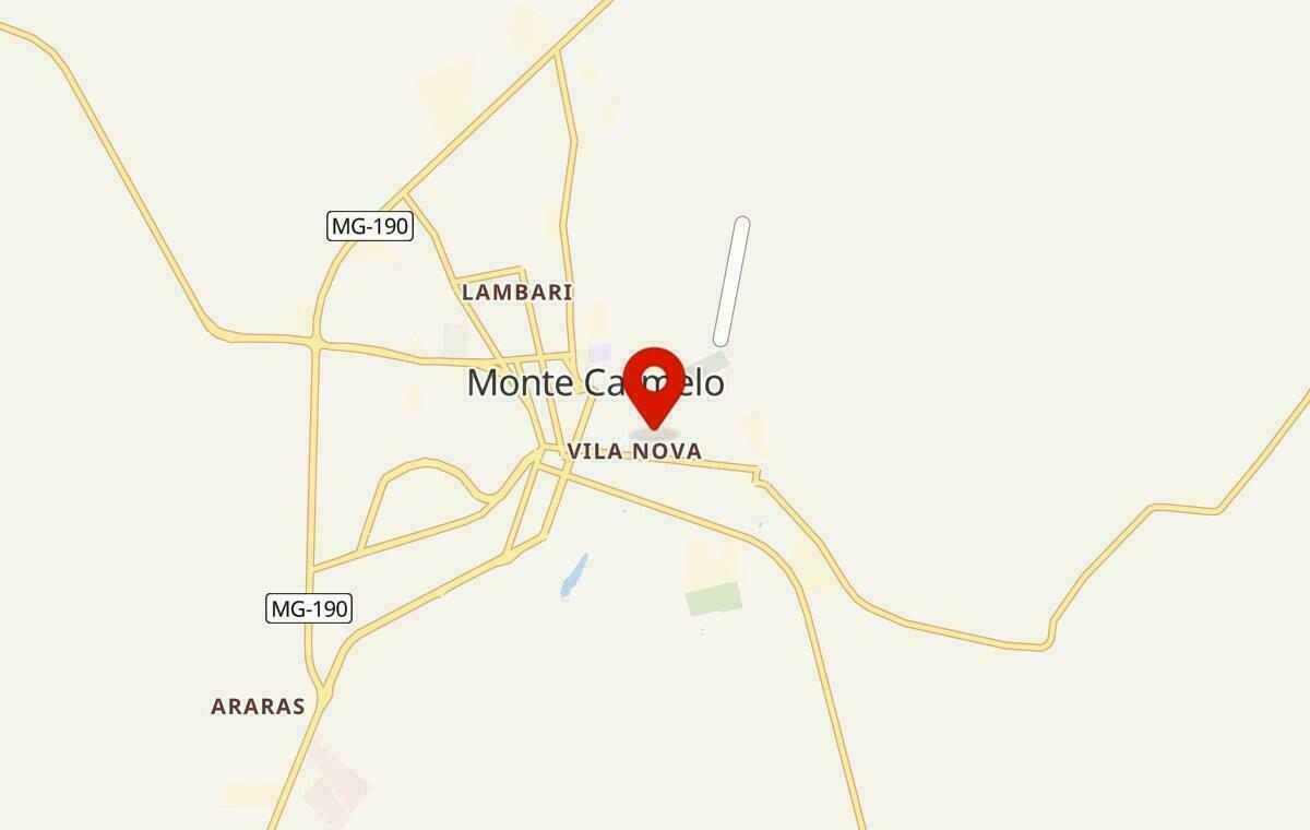 Mapa de Monte Carmelo em Minas Gerais