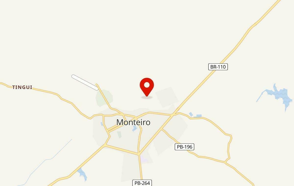 Mapa de Monteiro na Paraíba