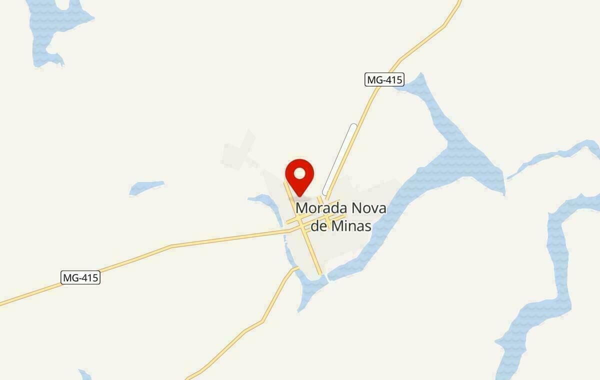 Mapa de Morada Nova de Minas em Minas Gerais
