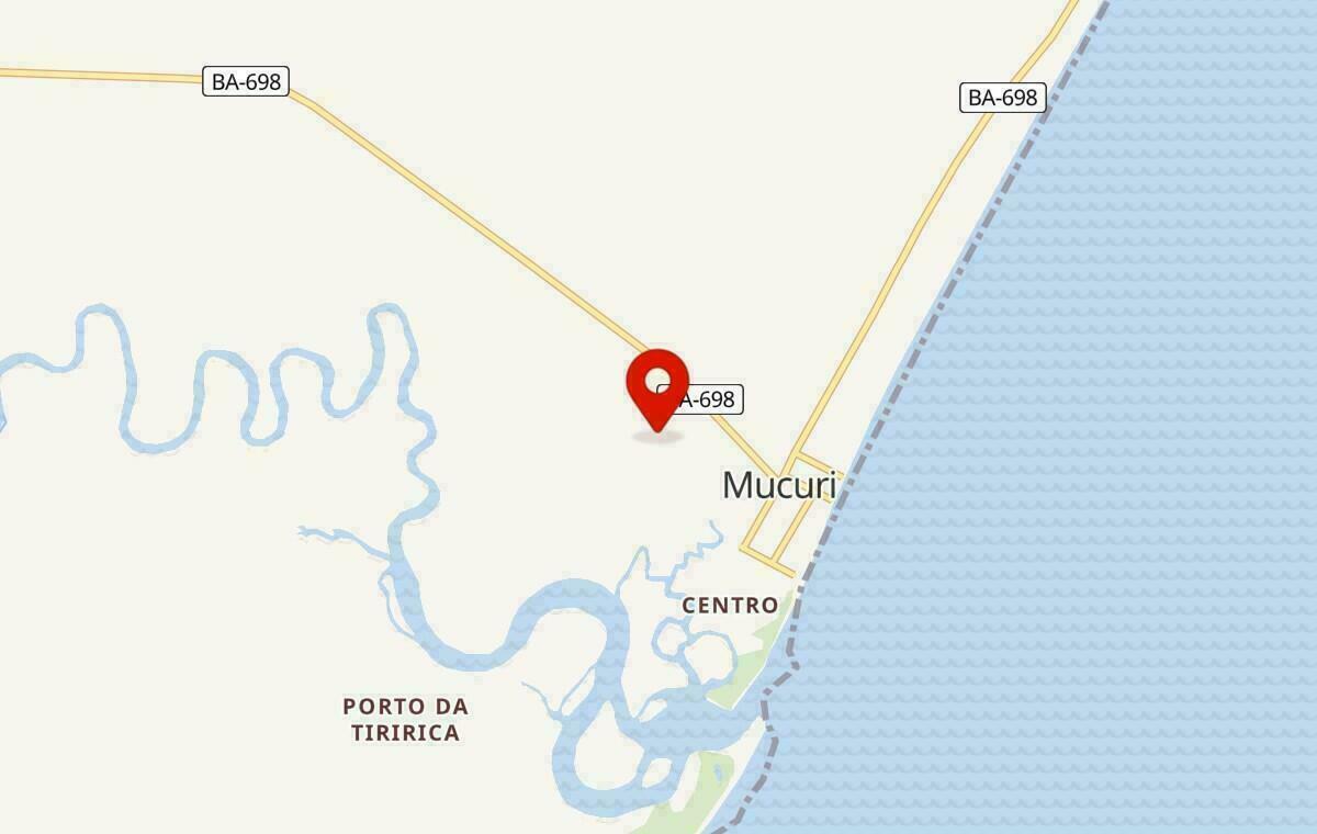 Mapa de Mucuri na Bahia