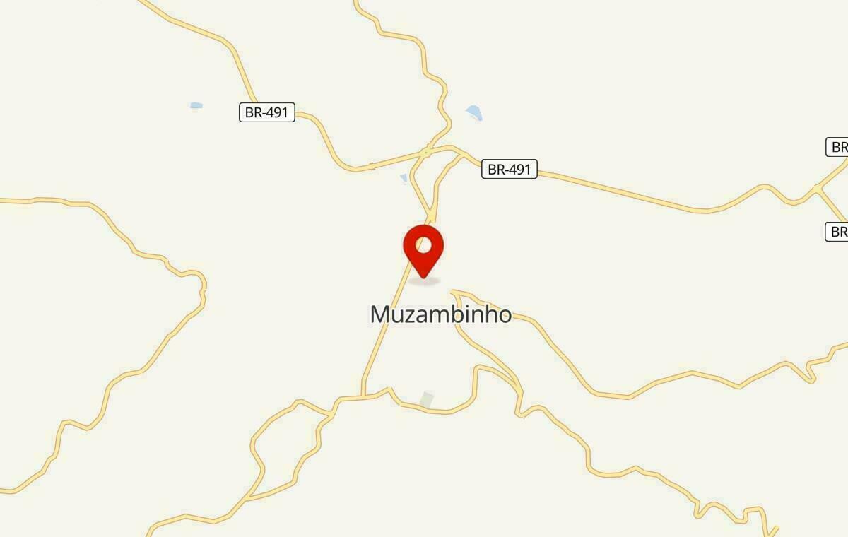 Mapa de Muzambinho em Minas Gerais