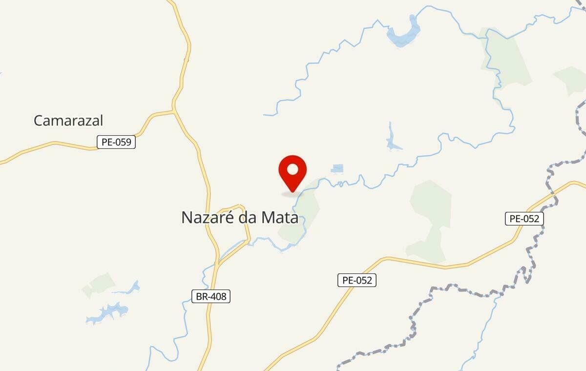 Mapa de Nazaré da Mata em Pernambuco