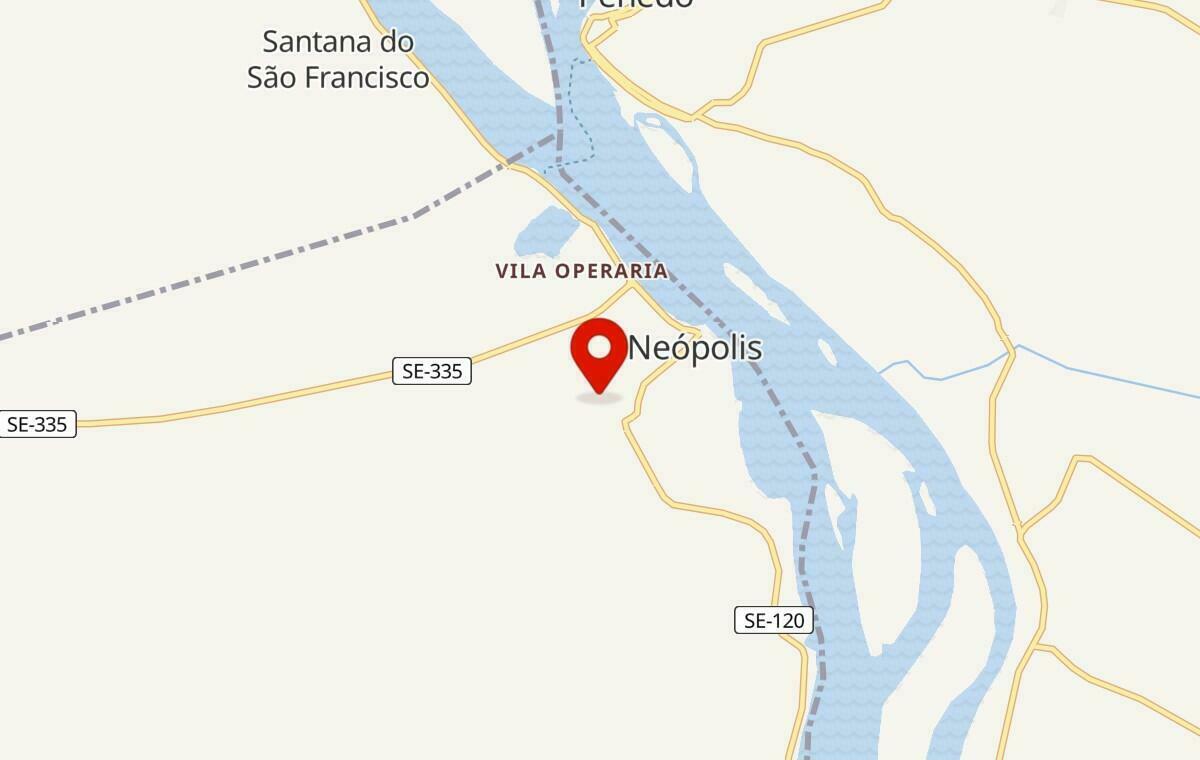 Mapa de Neópolis em Sergipe