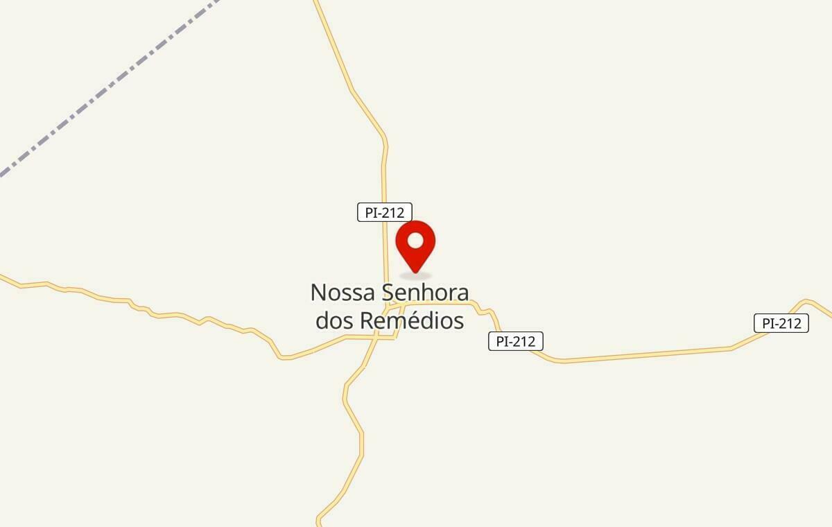 Mapa de Nossa Senhora dos Remédios no Piauí