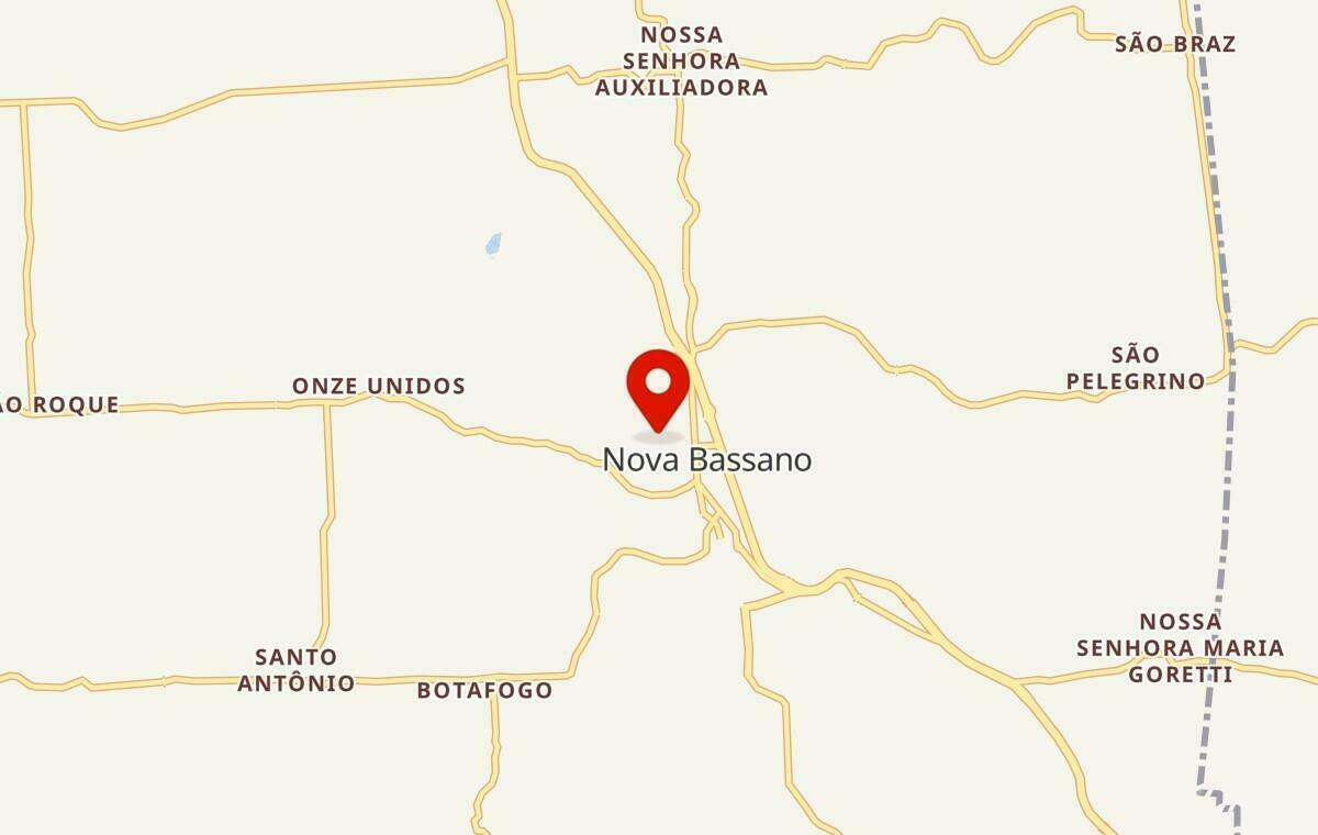 Mapa de Nova Bassano no Rio Grande do Sul