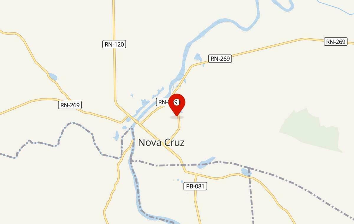 Mapa de Nova Cruz no Rio Grande do Norte
