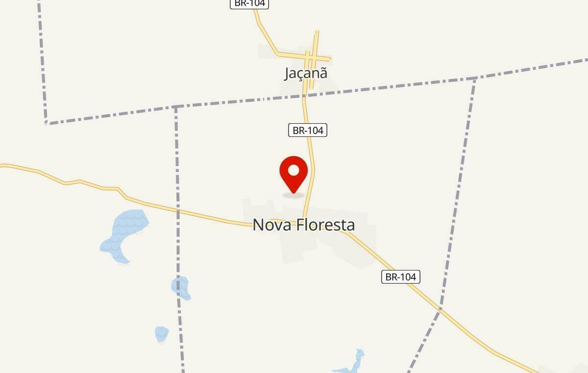 Mapa de Nova Floresta na Paraíba
