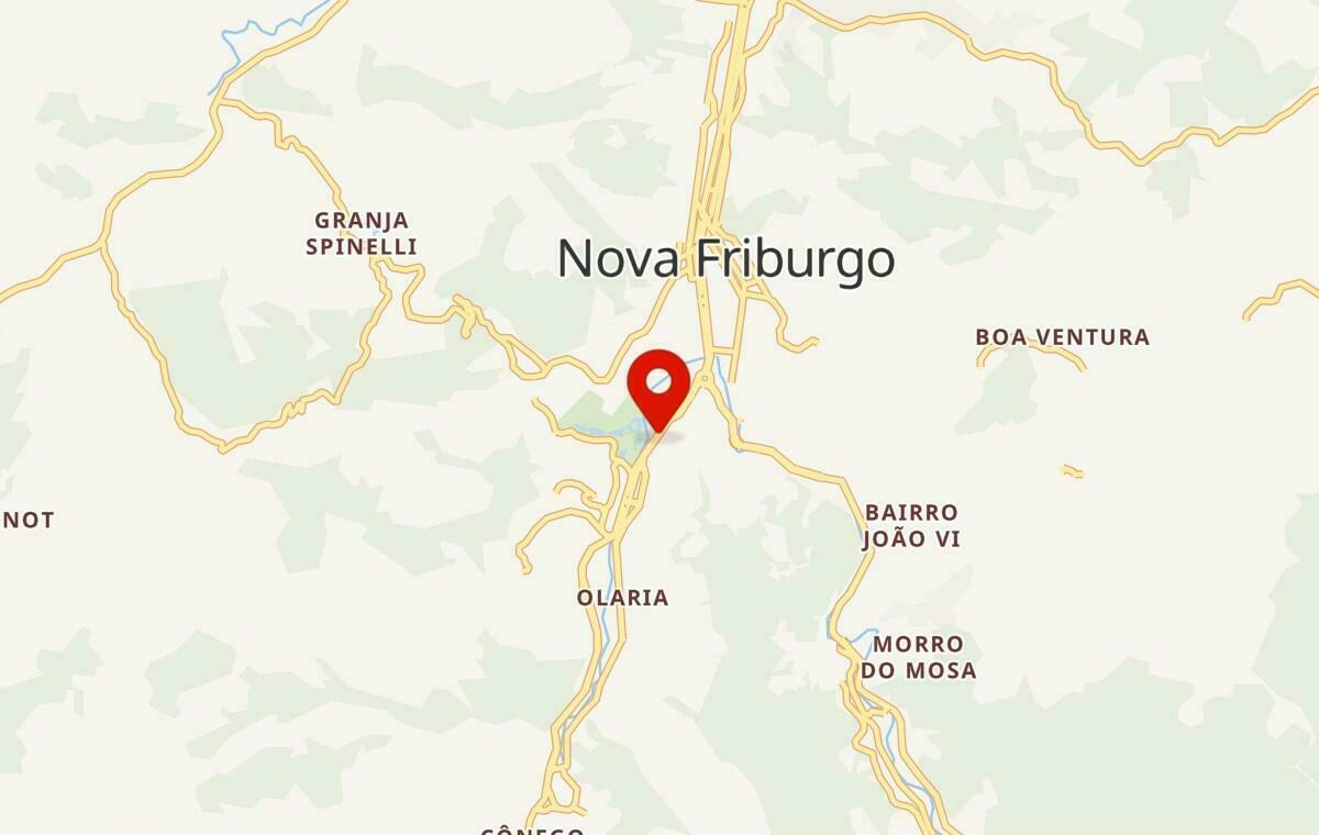 Mapa de Nova Friburgo no Rio de Janeiro