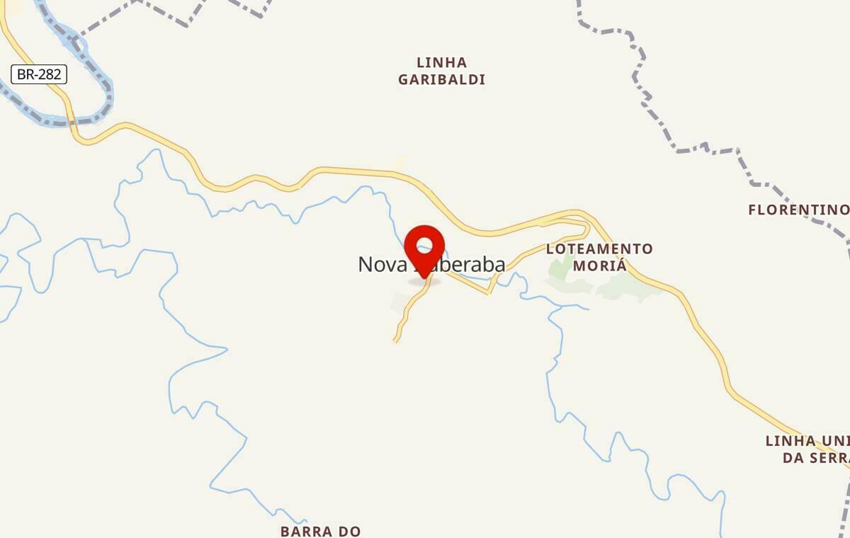 Mapa de Nova Itaberaba em Santa Catarina
