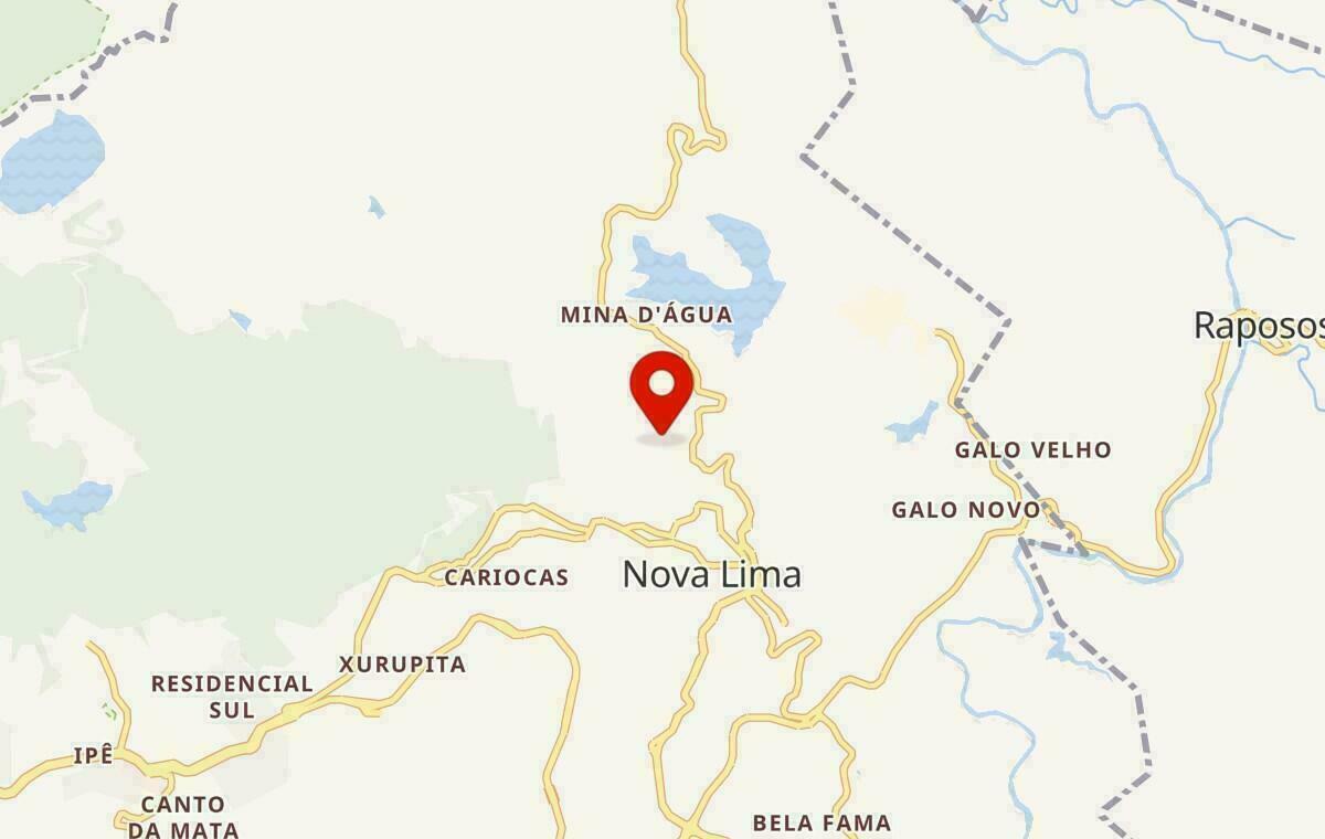 Mapa de Nova Lima em Minas Gerais