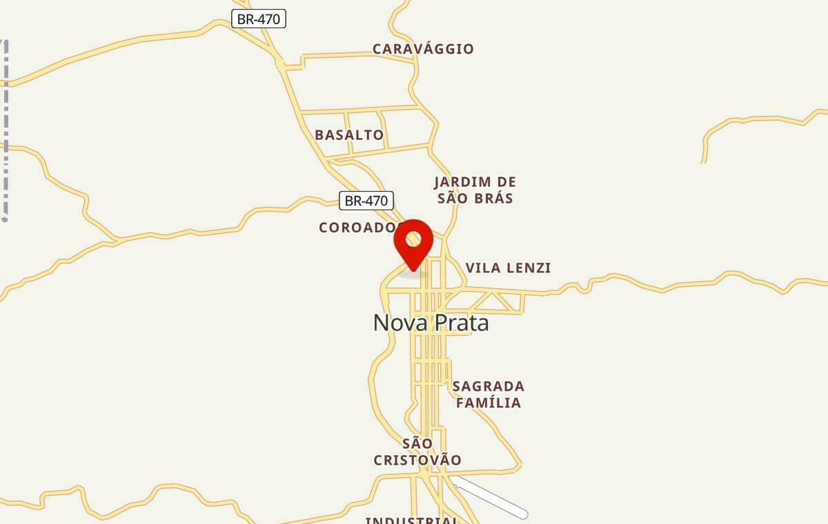 Mapa de Nova Prata no Rio Grande do Sul