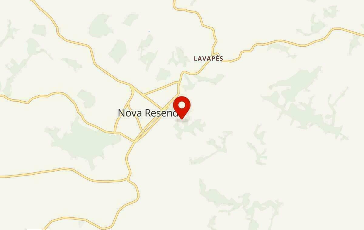Mapa de Nova Resende em Minas Gerais