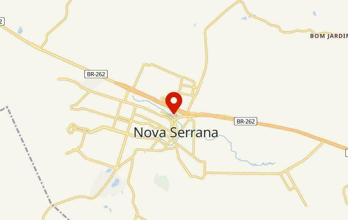 Mapa de Nova Serrana em Minas Gerais