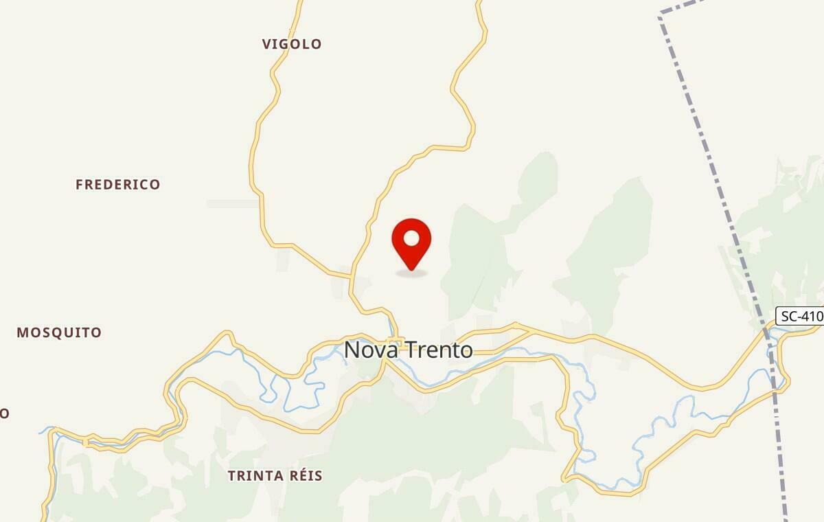 Mapa de Nova Trento em Santa Catarina