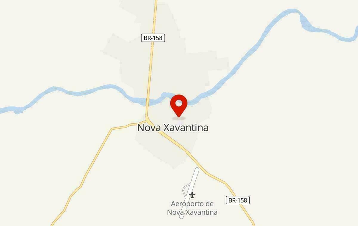 Mapa de Nova Xavantina no Mato Grosso