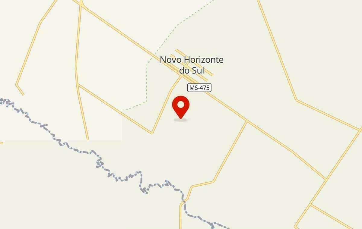 Mapa de Novo Horizonte do Sul no Mato Grosso do Sul