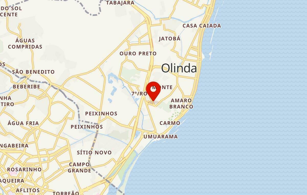 Mapa de Olinda em Pernambuco